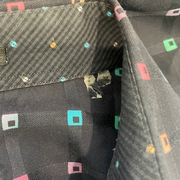 Bugatchi Black Classic Fit Multi-Color Square Print Button Up Short - Picture 7 of 7